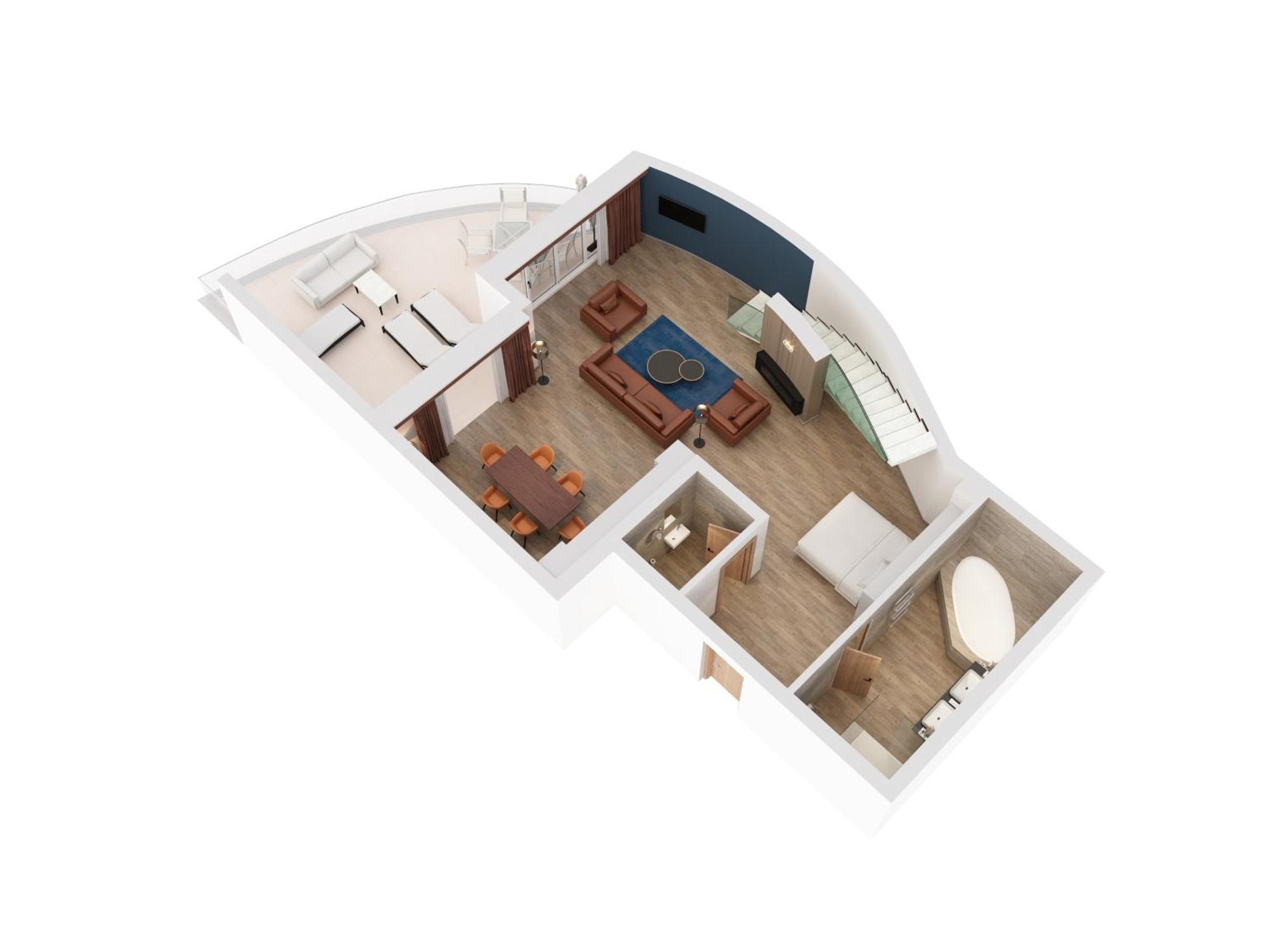 Hilton Rijeka Costabella Beach Resort And Spa Rum bild 3D floor plan